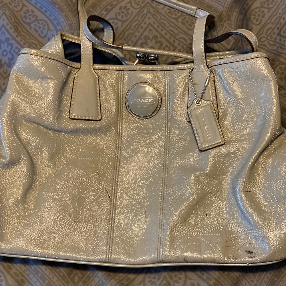 Large Patent Leather Coach Bag